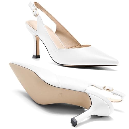 Rilista Women's Slingback Kitten Heels Closed Pointed Toe Backless Wedding Party Dress Pumps Shoes thumbnail 4