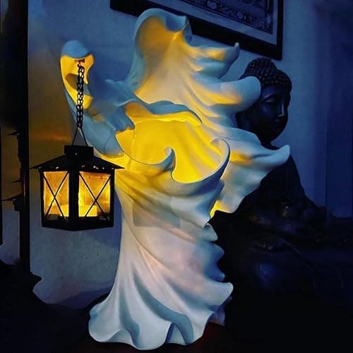 7.87" Ghost Lantern Cracker Ghost Statue Garden Yard Home Party Halloween Decoration (Ghost) - Image 1