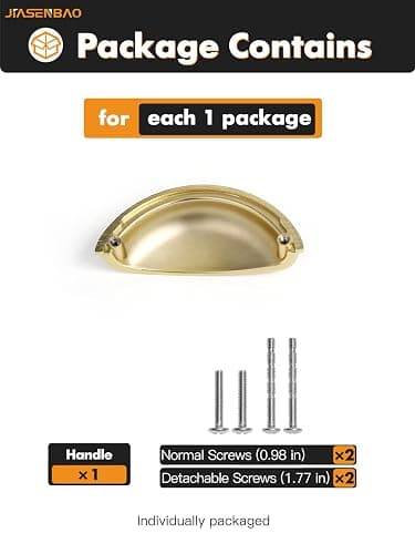 JIASENBAO Brushed Gold Cabinet Cup Pulls 3" Hole Center 10 Pack Brass Drawer Pulls Kitchen Hardware Cabinet Handles Dresser Handles Knobs thumbnail 4