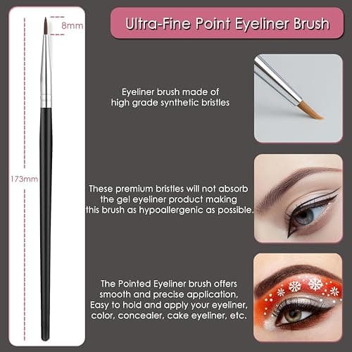 KINGMAS Eyebrow Brush & Eyelash Separator Eyeliner Brush and Brow Comb Lash Spoolie Brush, Steel Mascara Comb Grooming Brush, 5Pcs Eye Makeup Tools thumbnail 5