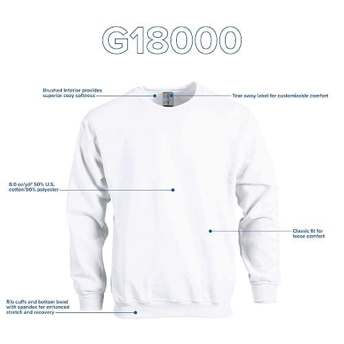 Gildan unisex-adult Fleece Crewneck Sweatshirt, Style G18000, Multipack thumbnail 4