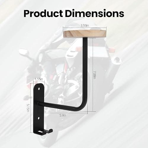 2 Pack Helmet Wall Mount,Helmet Holder Wall Mount,Metal Motorcycle Helmet Holder,Suitable for Cycling Gear,Hats,Jackets,Saving Garage Space thumbnail 5