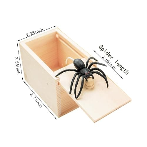 Winbar Rubber Spider Trick Box, Handmade Wooden Surprise Box with Hidden Spider, Trick Toys & Prank Stuff for Adults and Children thumbnail 3