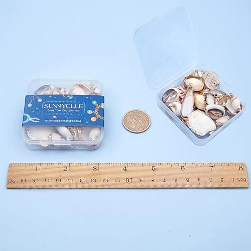 SUNNYCLUE 1 Box 20pcs 10 Styles Natural White Cowrie Seashells Charm Conch Shells Plated Charms Summer Ocean Sea Charm for Jewelry Making Charm Necklace Bracelet Earring Making thumbnail 7
