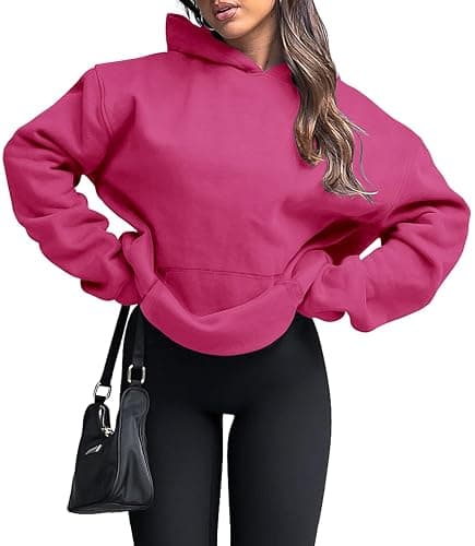 onlypuff Women Hoodies Casual Pullover Long Sleeve Sweatshirt Kangaroo Pocket Drop Shoulder Sweater thumbnail 3