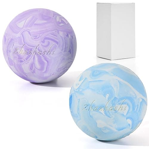 Massage Lacrosse Balls 2 Pack, Rubber Trigger Point Therapy Balls for Deep Tissue Myofascial Release, Plantar Fasciitis & Muscle Soreness Relief, Portable Pain Relief Tool (Purple and Blue) - Image 1