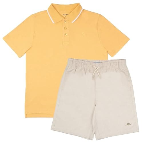 Tommy Bahama Boys Short Sleeve Classic Polo Shirt & Elastic Waist Shorts Set, Casual 2-Piece Back to School Outfit for Kids - Image 1
