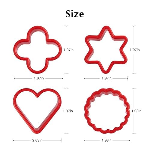 HiempTru Cookie Cutter Set 24 PCS, Heart Star Round Shapes Cookie Cutters Mold Plastic Homemade Mini Biscuit Cutters Sandwich Cutter for DIY, Kitchen, Baking, Birthday, Pancake Maker Supplies 2 Inch thumbnail 3