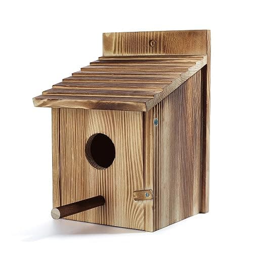 Wood Bird Houses for Outside with Pole Wooden Bird House for Finch Bluebird Cardinals Hanging Birdhouse Clearance Garden Country Cottages thumbnail 7
