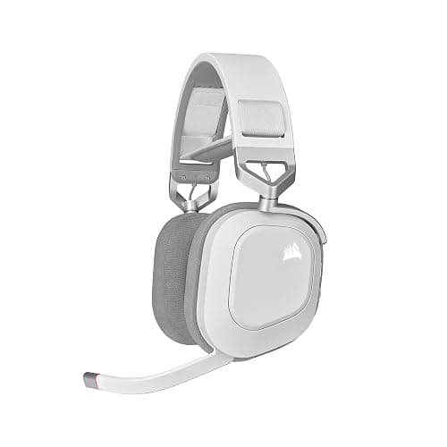 Corsair HS80 RGB Wireless Multiplatform Gaming Headset - Dolby Atmos - Lightweight Comfort Design - Broadcast Quality Microphone - iCUE Compatible - PC, Mac, PS5, PS4 - White - Image 1