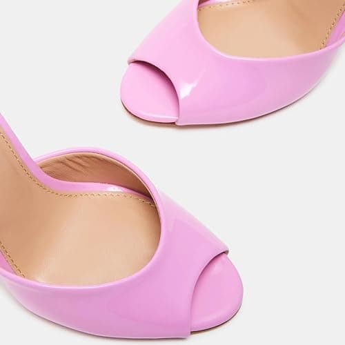 Yishaweiqi Women's Mesh Heeled Sandals Peep Toe Mules Slip on Stiletto High Heels Dress Sexy Slide Sandals thumbnail 4