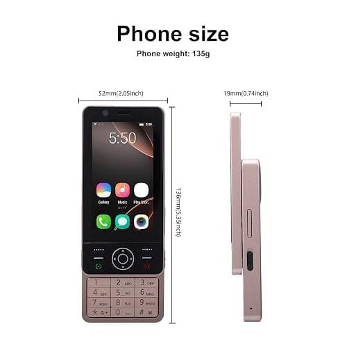 PUSOKEI 4G Slider Phone with 3.0 Inch Touchscreen, Dual SIM Unlocked Mobile Phone, Physical Keypad Smartphone Support App Download 2000mAh Battery MP3 FM for Seniors (Gold) thumbnail 4
