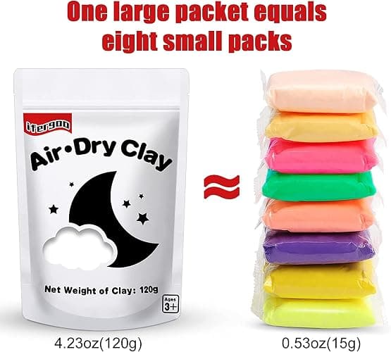 ifergoo White Air Dry Clay, Modeling Clay for School Art & Craft Project. Refill White Clay for Kids Age 3-12, Boys and Girls Gift thumbnail 4