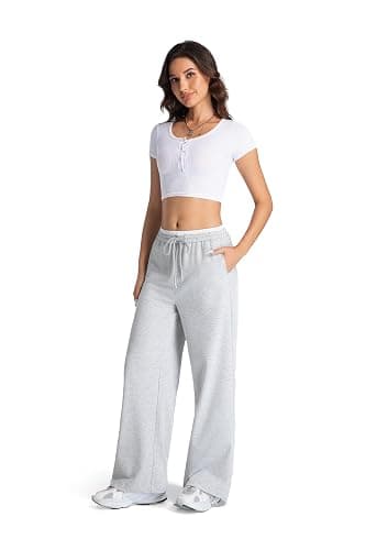 EG CHRIS G Womens Sweatpants Mid Waist Drawstring Baggy Wide Leg Pants Casual Trousers Jogger Pants with Pocket thumbnail 3