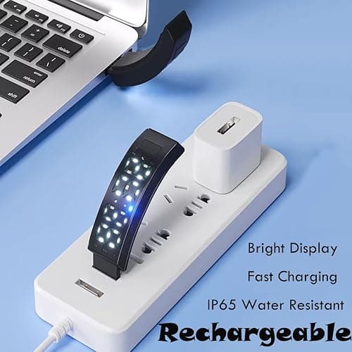 Vibrating Alarm Clock Band, Silent Vibration Wake,Vibrating Alarm Wristband,Wristband for Deep Sleepers,Ip65 Waterproof - USB Fast Charging,Wrist,Clock Vibrating,Leep Quality Detection (Black) thumbnail 5