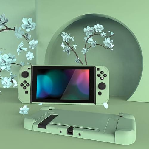 eXtremeRate PlayVital Back Cover for Nintendo Switch Console,Joycon Handheld Controller Separable Protector Hard Shell,Dockable Protective Case for Nintendo Switch - Matcha Green (NOT for Switch 2) thumbnail 4