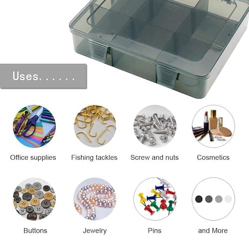 Vidifor 9 Grids Art Craft Supply Organizer Storage Containers, Compartment Storage Box with Removable Dividers for Jewelry, Beads, Buttons, Small Parts thumbnail 6