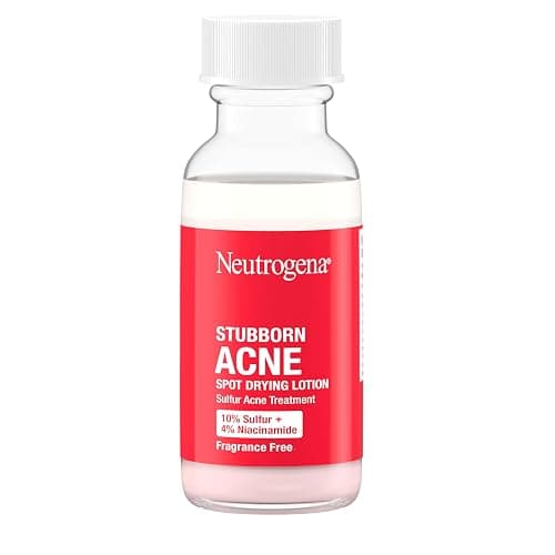 Neutrogena Stubborn Acne Spot Drying Lotion, Fragrance-Free Sulfur Acne Treatment Clears Acne By Drying Up & Shrinking Pimples, Paraben- & Oil-Free, 10% Sulfur & 4% Niacinamide, 1.0 fl. oz thumbnail 2