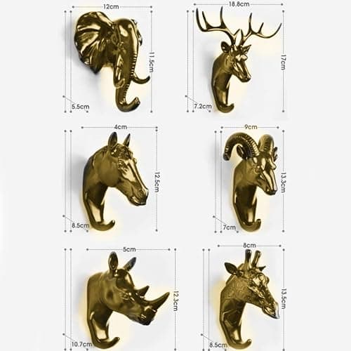 Backbayia 6 Pcs Crochet de Tête d'animal en Résine Cintres Vêtements Décoratif Patères portemanteaux thumbnail 2