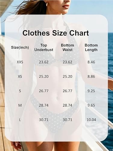 MakeMeChic Women's Polka Dots Triangle Thong Bikini Sets Floral Cute Bathing Suit Swimsuits thumbnail 6