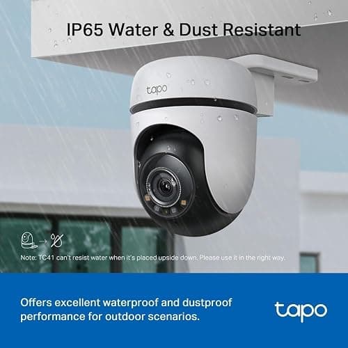 Tapo TC41 2K Pan/Tilt Outdoor Security Camera, WiFi Camera, 360° Smart Person Detection Motion Tracking, Full-Colour Night Vision, No Monthly Fee, Two-Way Talk, IP65, Works with Alexa & Google thumbnail 8