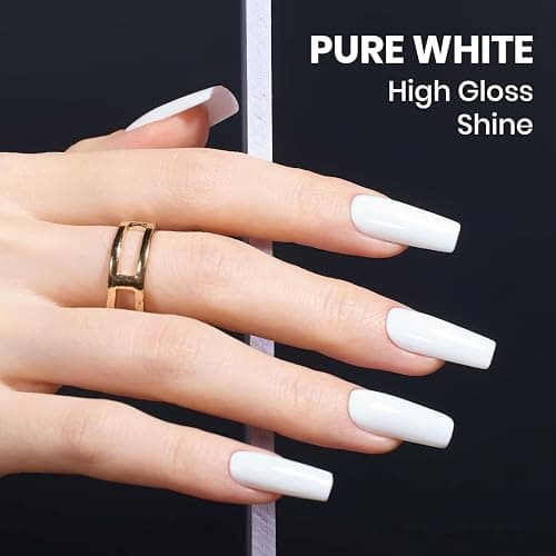 Beetles Black White Gel Polish Kit - 2 Colors Hema-Free Soak Off UV Gel Polish Set Same Color Same Bottle Design Manicure Salon DIY 4th of July Nails at Home for Women thumbnail 5