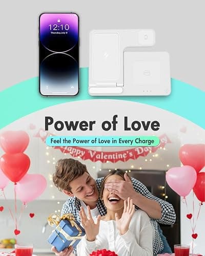 Wireless Charger Stand Charging Station: 3 in 1 Charger Stand Multiple Devices for Apple - iPhone 17 16e 16 15 14 Pro Max 13 12 - Watch 11 10 9 8 7 6 5 4 3 2 SE and Ultra Series-Airpods 4 3 Pro, White thumbnail 9