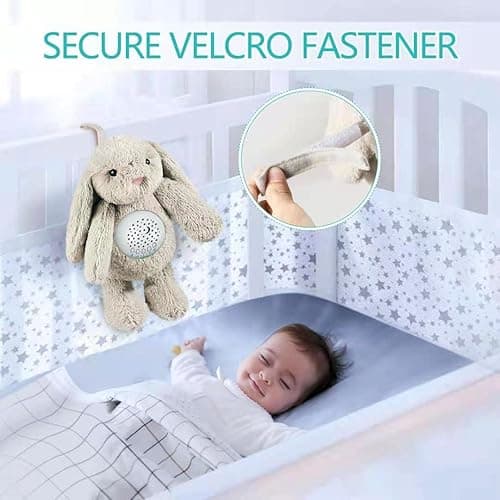 BEREST Baby Sleep Soother Bedtime Bunny with Starry Projector Night Light, Plush Stuffed Animal for Newborn Infants, Lullaby Music, White Noise, Mother's Heartbeat for Boys & Girls Shower Gifts thumbnail 7