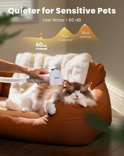 Oneisall 8 in 1 Dog Vacuum & Dryer for Shedding Grooming, Pet Clippers With Metal Blades, Adjustable Speed and Temperature Control Blower thumbnail 8