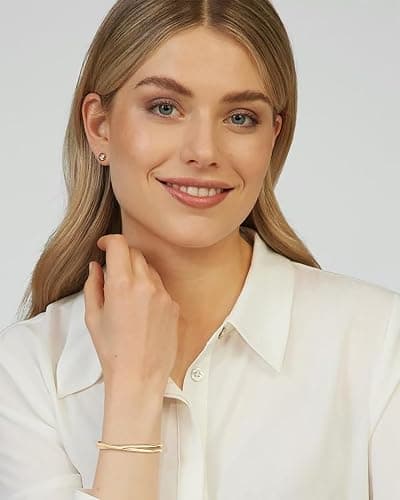 CLASSYZINT Silver/Gold Twisted Cuff Bracelet For Women Opening Chunky Cuff Bracelet Women thumbnail 5