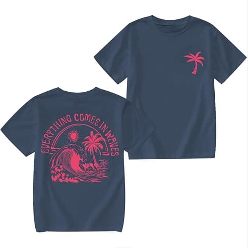 QISSYILY Girls Palm Tree Graphic Tees Beach Hawaiian Cotton T Shirts Tropical Ocean Vibes Outfits Cute Preppy Vacation Tops - Image 1