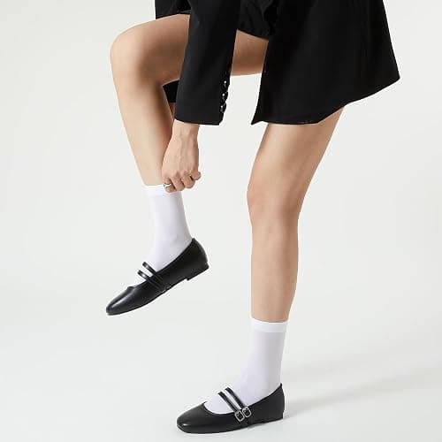 Trary Mary Jane Shoes Women Square Toe Flats for Women Dressy Ballet Flat Mary Jane Flats with Buckle Strap Comfortable Slip On Casual Shoes thumbnail 2