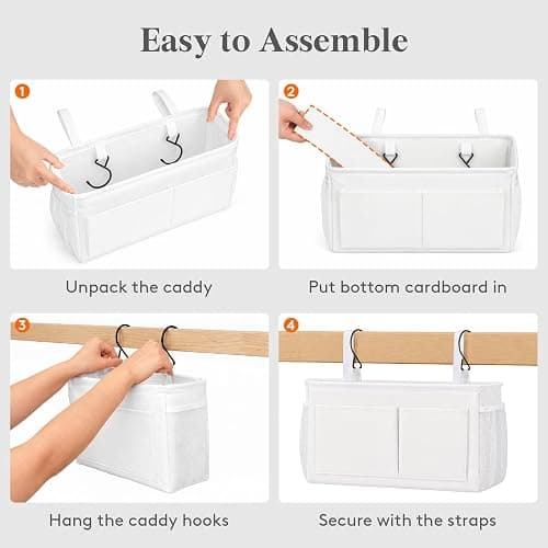 Lifewit Bedside Caddy in Bunk Hospital for Mobile Keys Glasses Magazine, 13.0 x 3.9 x 7.9 in, White thumbnail 9