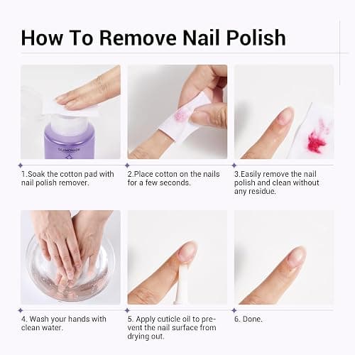 Glamonade Acetone Nail Polish Remover: Gel Polish Remover for Removal of Regular Nail Polish/Gel/Nail Tips/Glitter Polish | Grape Scent Gel Nail Polish Remover with Easy Push-Down Pump(6.34 Fl Oz) thumbnail 9