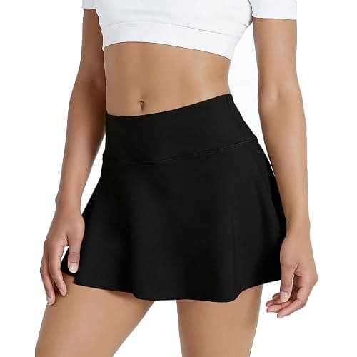 Women Tennis Workout Skorts High Waisted Athletic Skirts with Inner Shorts Pockets, Lightweight Golf Running Skirt thumbnail 2