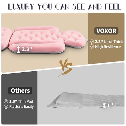 Full Body Bath Pillow for Bathtub, Thick Bathtub Cushion with Laundry Bag, Luxury Tub Pillow for Bath for Headrest Neck and Back Support Pink 51" x 16" thumbnail 6