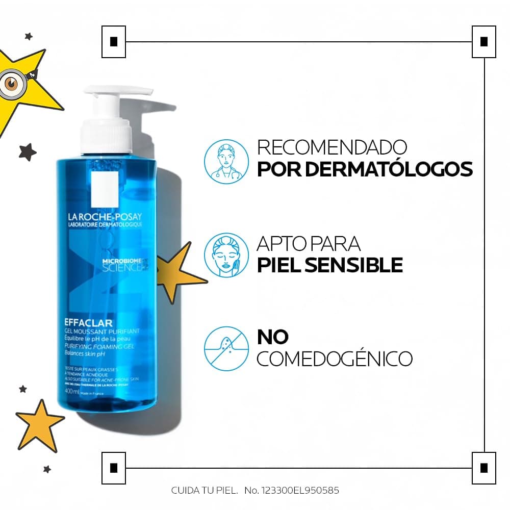 La Roche-Posay Effaclar, Gel Limpiador Facial Purificante para Piel Grasa y Sensible, Anti-imperfecciones y Anti-brillo, con Agua Termal y Zinc, 400 ml thumbnail 20