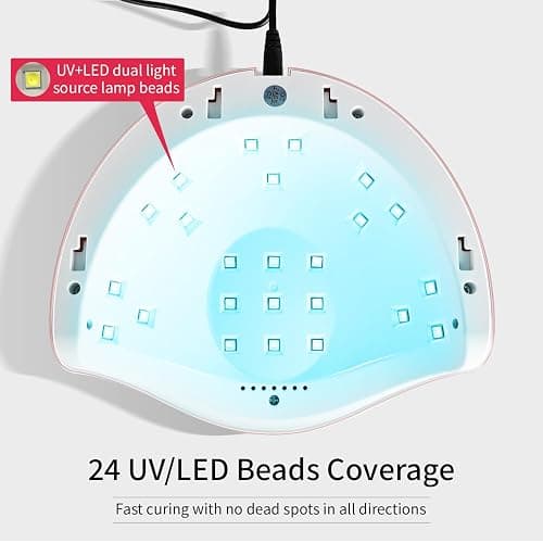 JODSONE U V LED Nail Lamp, Nail Dryer for Gel Polish with Led Light with Automatic Sensor & 4 Timers Pink thumbnail 4