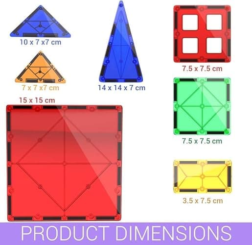 Desire Deluxe Magnetic Tiles Building Blocks Construction Toys for Boys & Girls 47pc – STEM Learning Educational, Kids Age 3 4 5 6 7 8 Year Old Gift thumbnail 7