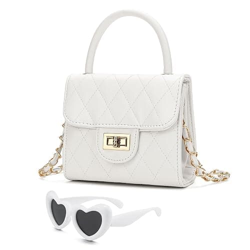 Qiuhome Toddler Purse Little Girl Purse Childrens Purses Little Girls Handbag (White) - Image 1
