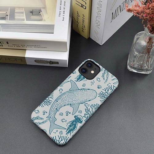 DAIZAG Case Compatible with for iPhone 11,Whale Shark Ocean Coral Reefs Jellyfish Phone Case for iPhone 11 for Girl Women Boy Men thumbnail 5