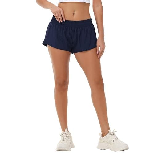 Aurefin Lightweight Athletic Shorts for Women, Quick Dry Running Shorts with Zip Pocket and Liner Womens Gym Workout Shorts thumbnail 6