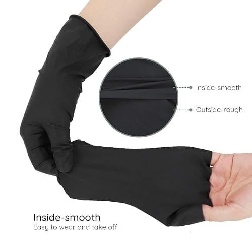 Segbeauty Hair Dye Gloves, 20 Counts Black Reusable Hair Color Gloves Professional Washable Rubber Glove Hair Coloring Accessories for Home Cleaning Hair Dye Salon Highlighting - Medium thumbnail 6