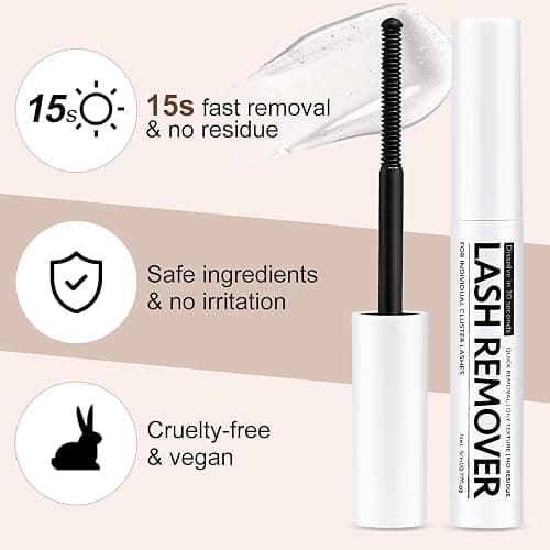 Miuffue Eyelash Glue Remover 5ML Cluster Lash Remover for Individual False Lashes, Bond and Wispys, Gentle Non-irritating Mascara Wand thumbnail 4