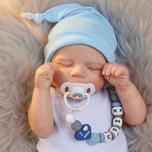CHAREX Realistic Reborn Baby Dolls Boy - 18 Inch Newborn Sleeping Baby Dolls, Lifelike Reborn Baby Dolls with Weighted Soft Cloth Body Birthday Gift Toy for Age 3+ thumbnail 2