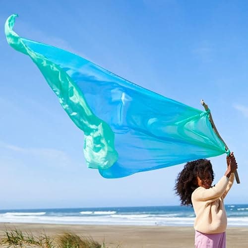 Sarah's Silks Giant Playsilk | 100% Silk Toy for Toddlers | Bright Colored Large Scarves for Fort Building and Pretend Play - Sea thumbnail 4