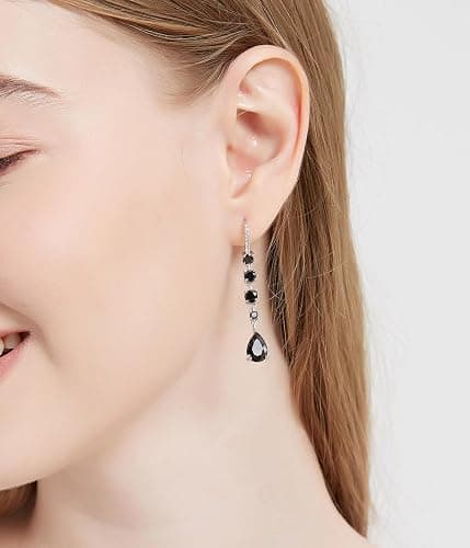 Vetieeimo Bride Bridesmaid Teardrop Long Dangle Earrings for Women, Christmas Jewelry Gift, Trendy Hook Dangling Earrings Fit Wedding Prom Halloween thumbnail 8
