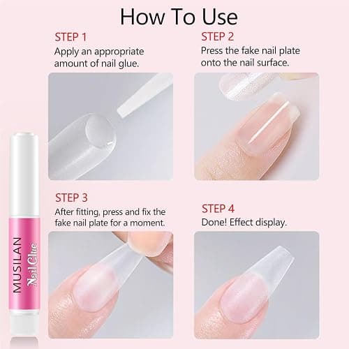 MUSILAN Nail Glue,Super Strong & Long-Lasting & Ultra Quick 40PCS Nail Glue for Acrylic Nails Press on Nails Professional Nail Gel for Stick On Nail Tips & Acrylic Nails & Nail Art Supplies 0.07OZ/PCS thumbnail 6