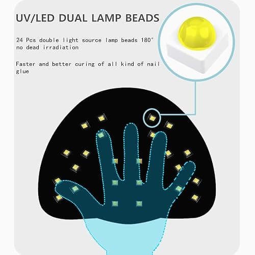 BIGBEAR UV Light for Nails, 48W LED Nail Light for Gel Polish, Fast Nail Dryer with Automatic Sensor, 3 Timer Setting, Small & Portable, UV LED Nail Lamp for Fingernail and Toenail thumbnail 5