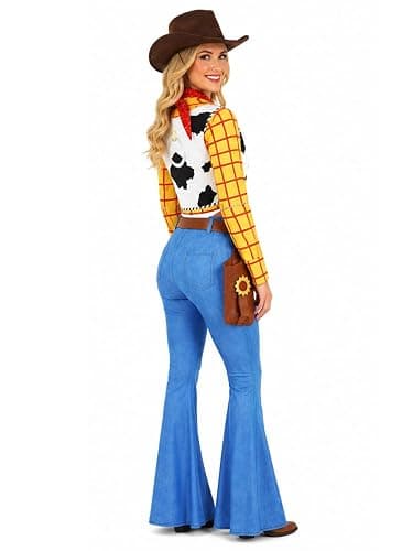 EDAUWAE Woody Costume Women Cowboy Cosplay Sheriff Halloween Uniform with Belt Hat Fancy Outfit thumbnail 3